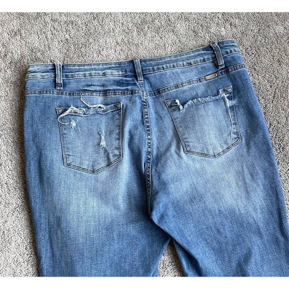 KanCan High Waist Distressed Raw Hem Skinny Jeans - Size 3XL - Picture 8 of 10